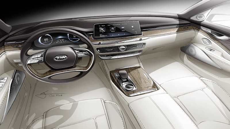 2019 Kia K900: Here's the redesigned interior in sketch form
